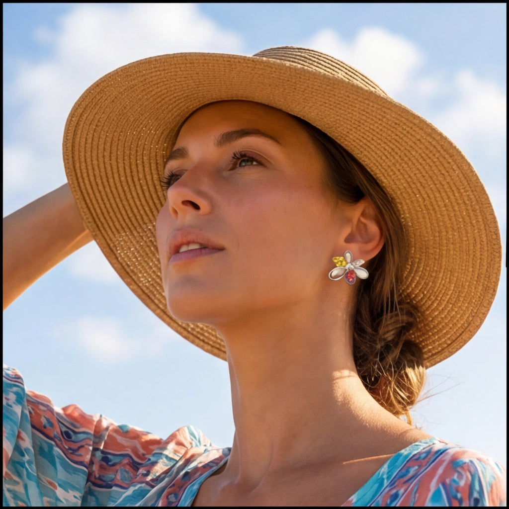 Boucles d'Oreille Cuir Minimaliste détail produit - Sakiwé