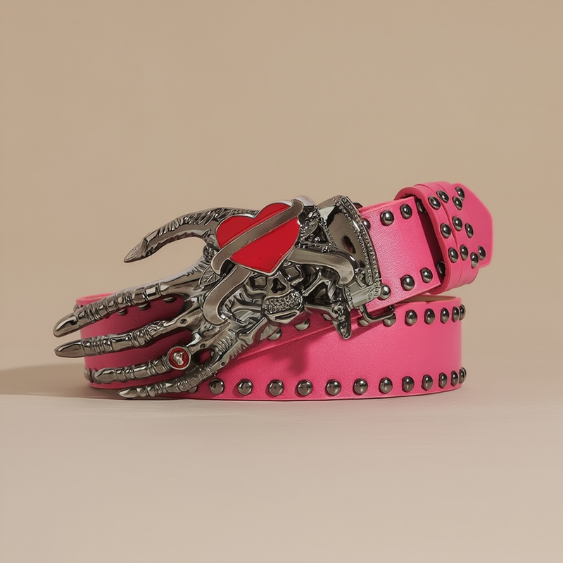 Ceinture fine noir rose