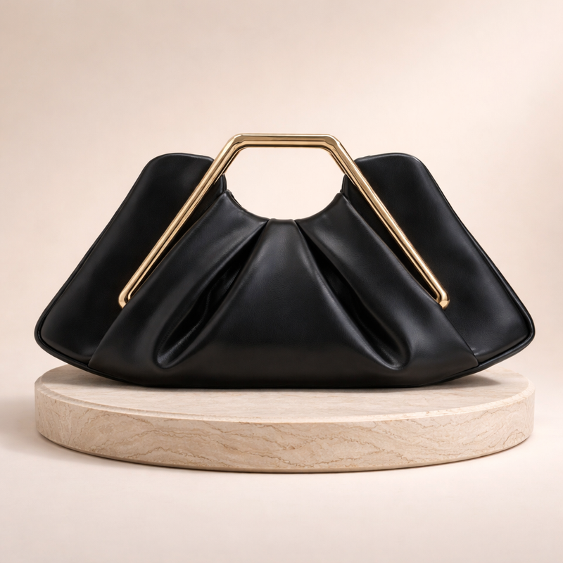Pochette compacte effet cuir
