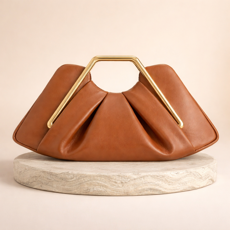 Pochette compacte effet cuir