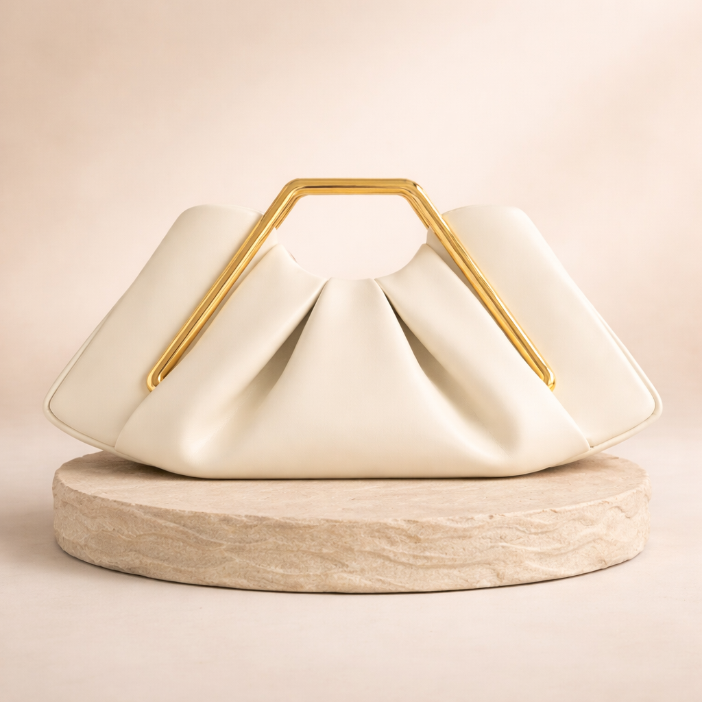 Pochette compacte effet cuir