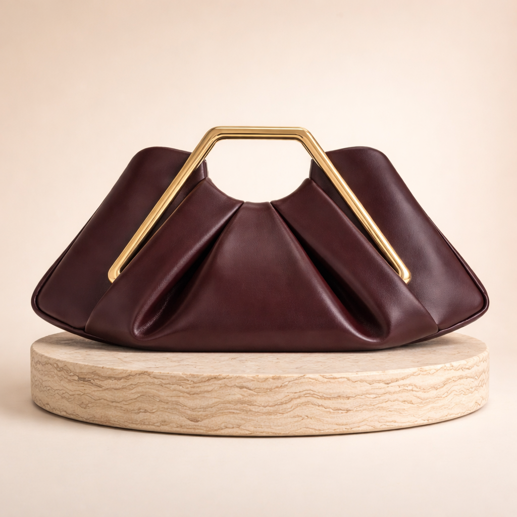 Pochette compacte effet cuir