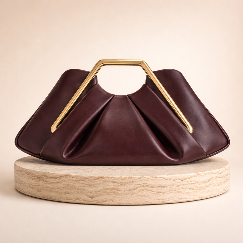 Pochette compacte effet cuir