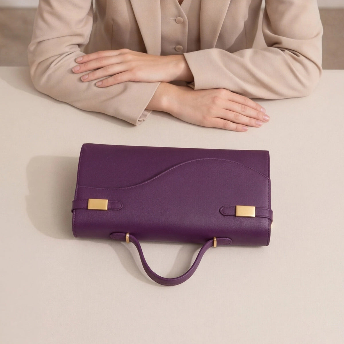 Pochette soiree fermoir signature