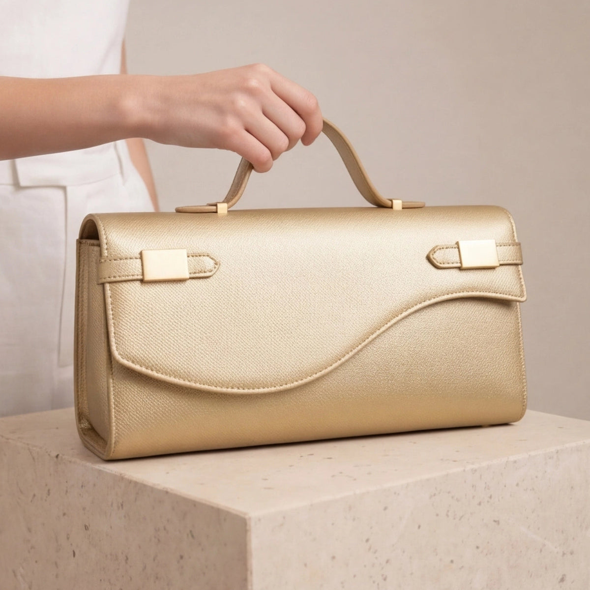 Pochette soiree fermoir signature