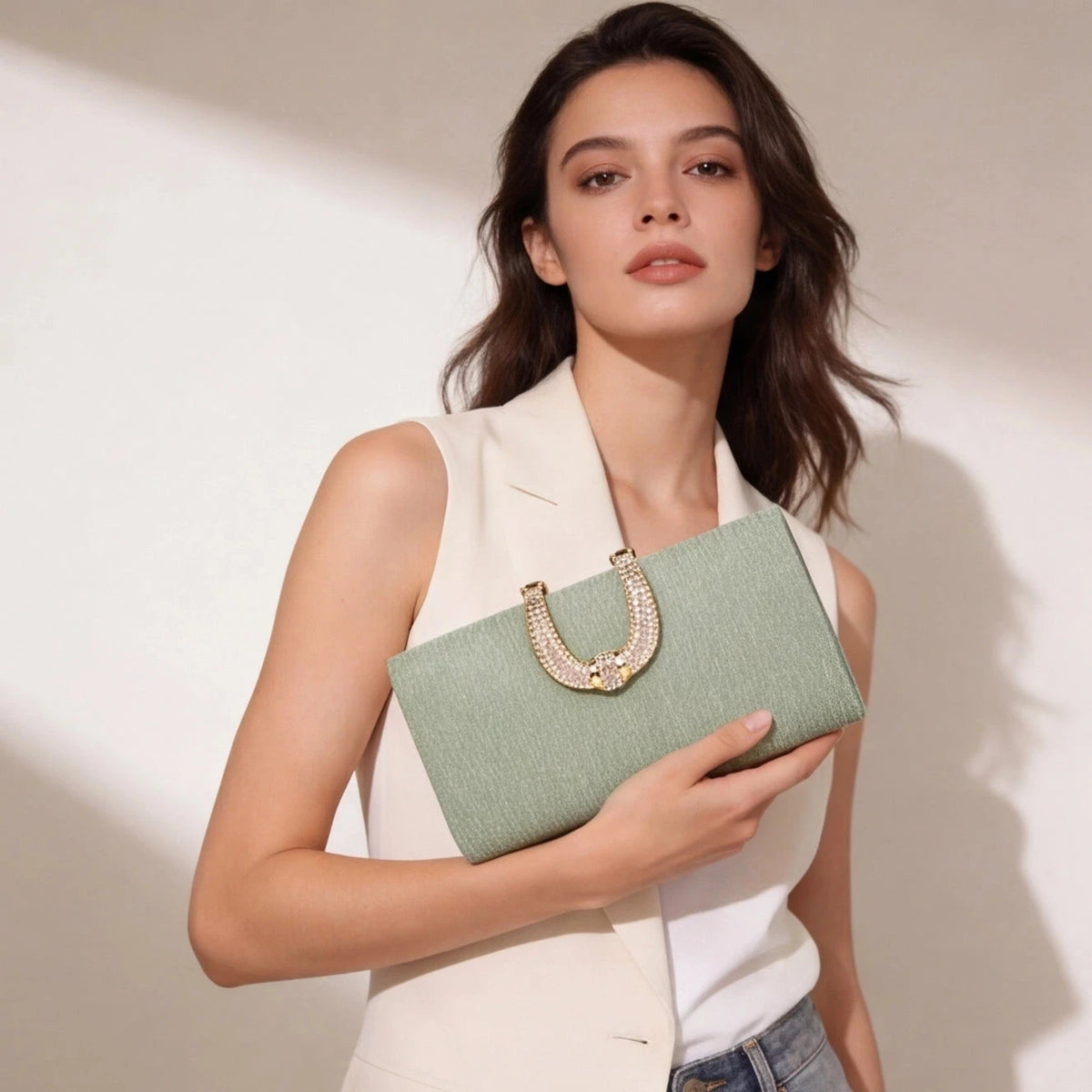 Pochette bijou tons lumineux