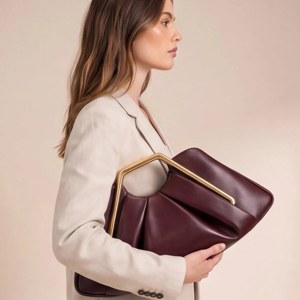 Pochette compacte effet cuir