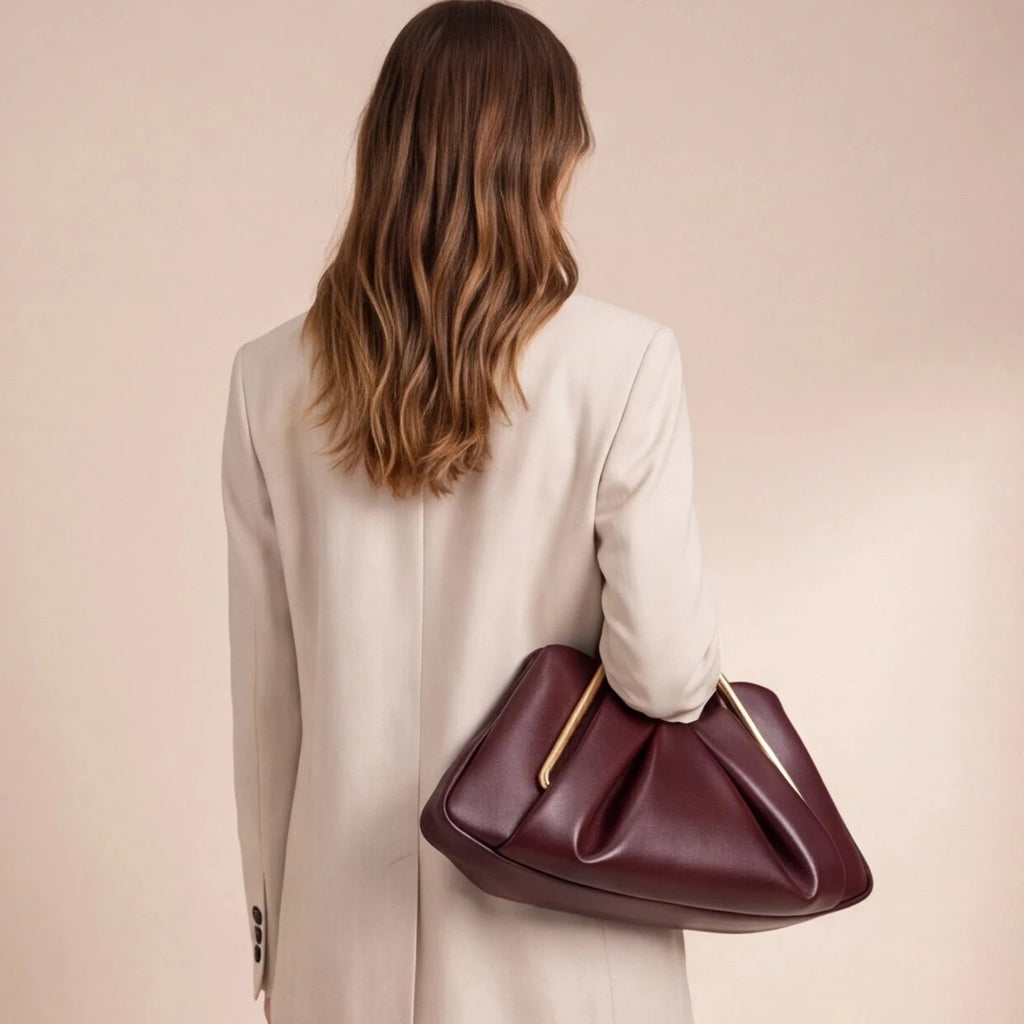 Pochette compacte effet cuir
