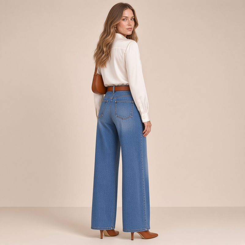 Jean style vintage à boutons – vue de dos