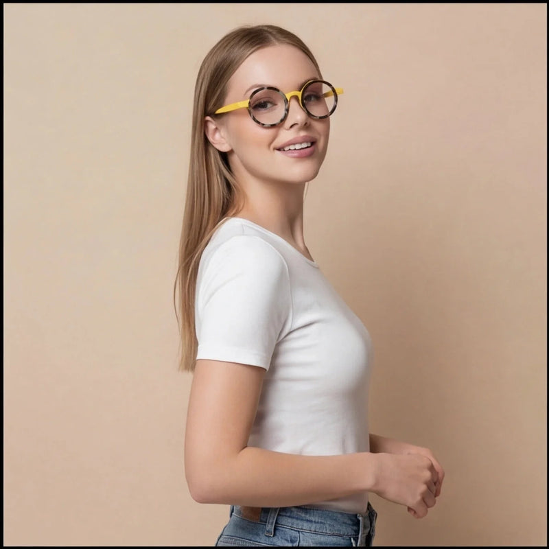 Lunettes Rondes Titane Bicolore — vue 3