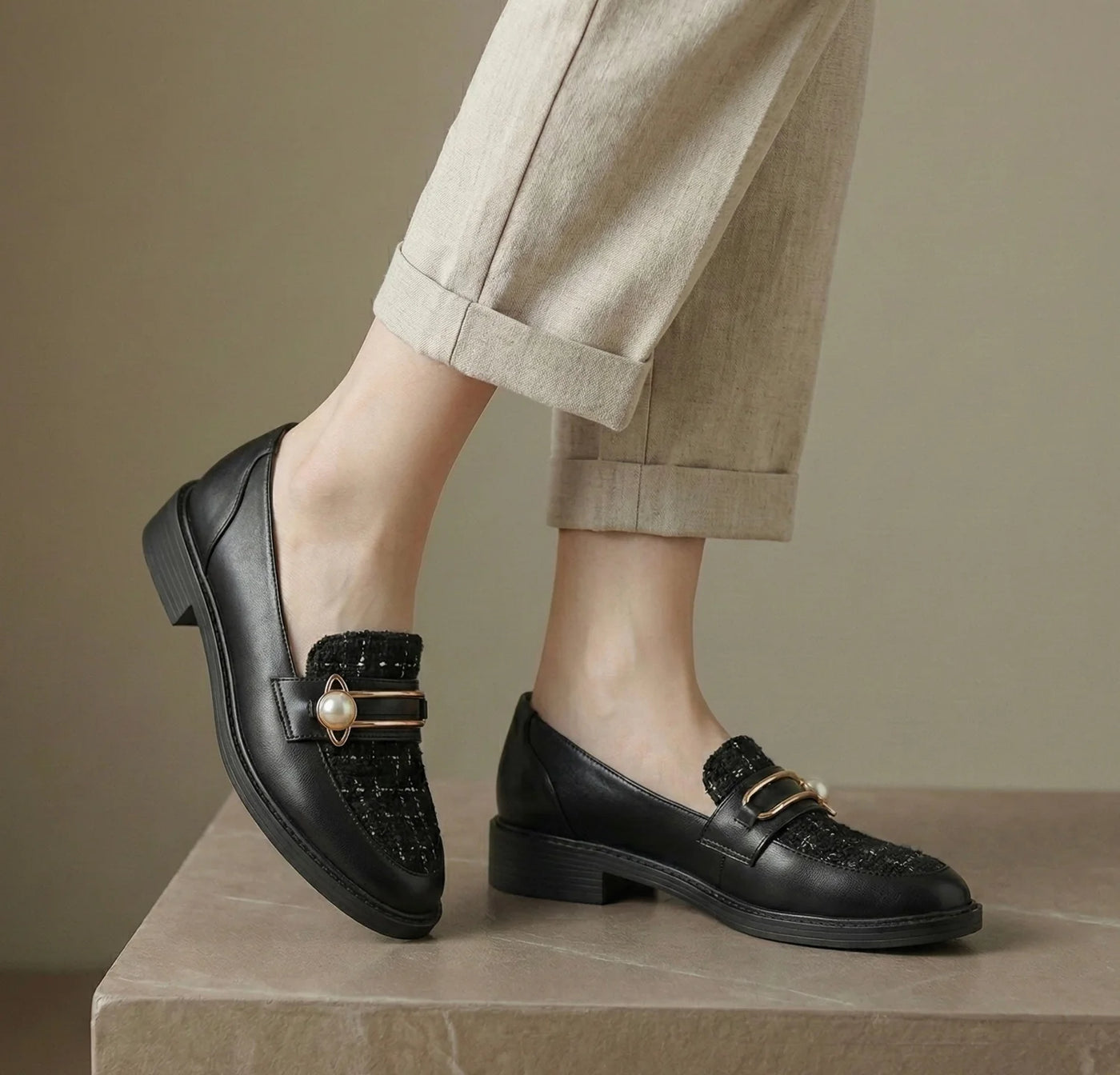 Mocassins Bi-Matière Détail Perlé — vue 5