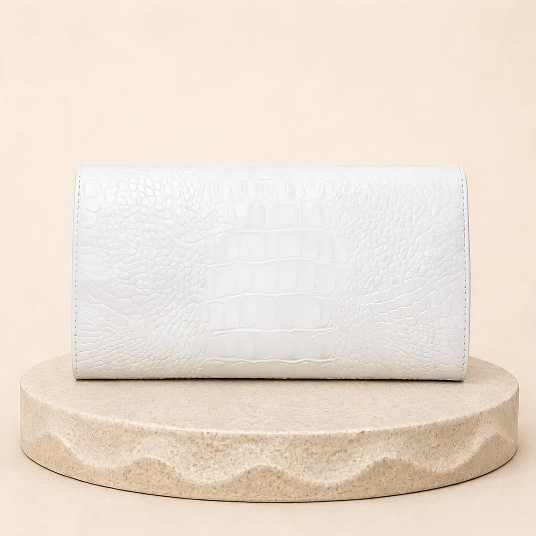 Pochette blanche croco vue dos texture Image
