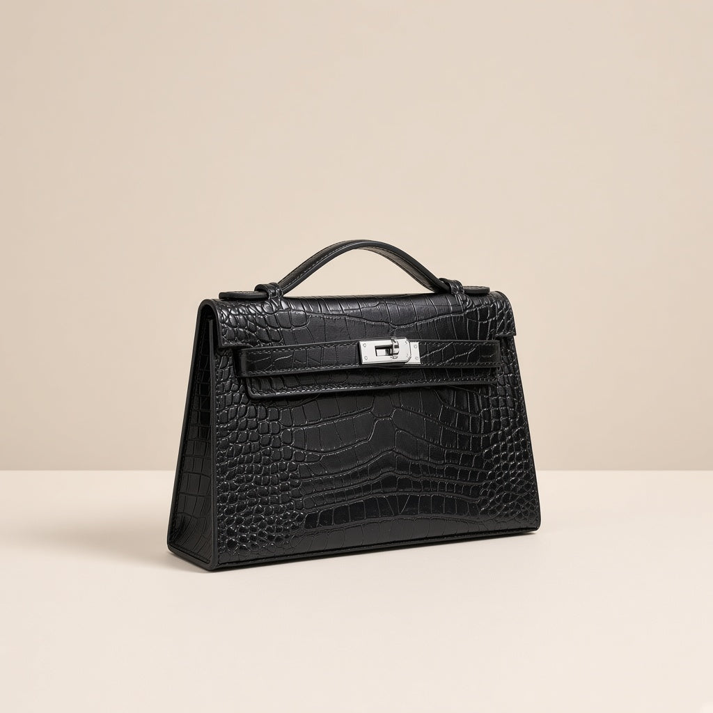 Un cuir effet croco verni