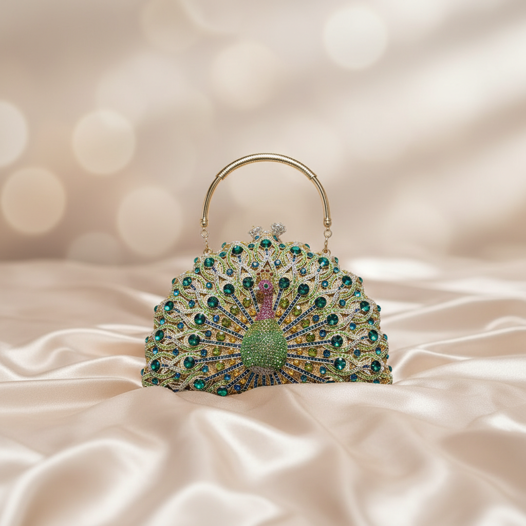 Sac de soirée Cristalisé Paon Luxe _ SAKIWE