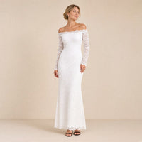 Französisches Hochzeitskleid 2026 Amazon Neuheit modisch schlicht figurbetont schlankmachend Kleid europäischer und amerikanischer Stil schulterfrei