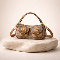 Vintage Baguette-Tasche in Braun-Camel