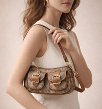 Sac Baguette Marron Camel Vintage — vue 3
