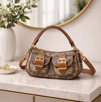 Sac Baguette Marron Camel Vintage — vue 4