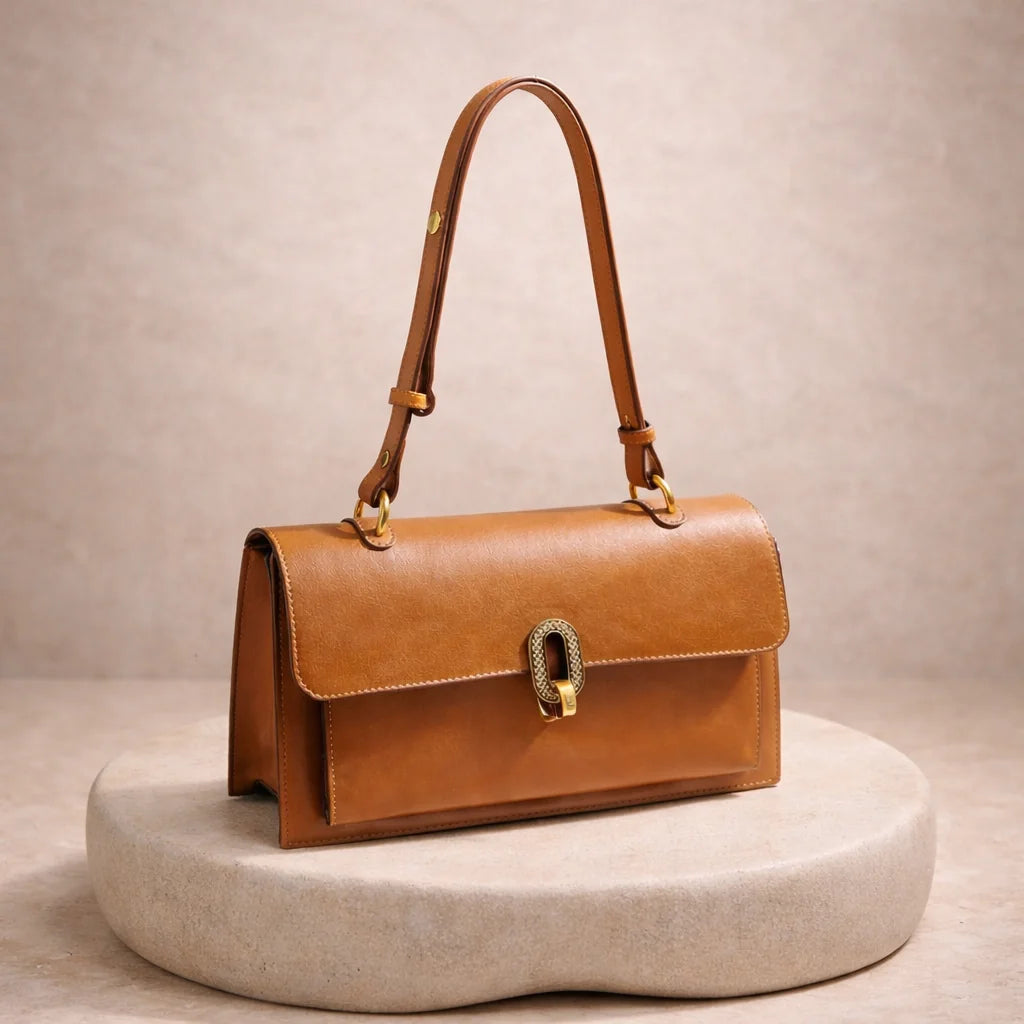 Sac Bandoulière Noir Fermoir Doré — vue 1