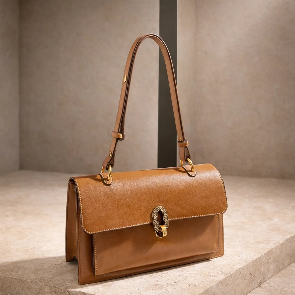Sac Bandoulière Noir Fermoir Doré — vue 3