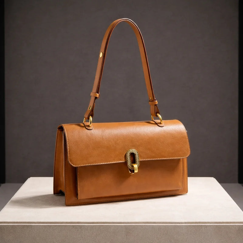 Sac Bandoulière Noir Fermoir Doré — vue 5