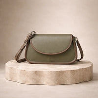 Sac Bandoulière Bicolore Olive & Cognac — vue 1