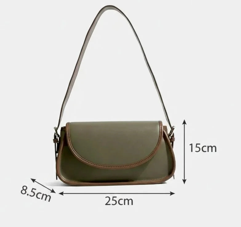 Sac Bandoulière Bicolore Olive & Cognac — vue 5