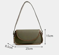 Sac Bandoulière Bicolore Olive & Cognac — vue 5