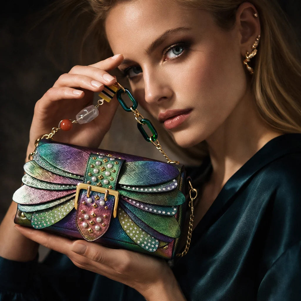 Sac à Main Cuir Pleine Fleur Holographiques vue 13 - Sakiwé