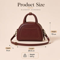 Sac bowling demi-lune en cuir ciré — dimensions 20,5 × 9 × 13 cm