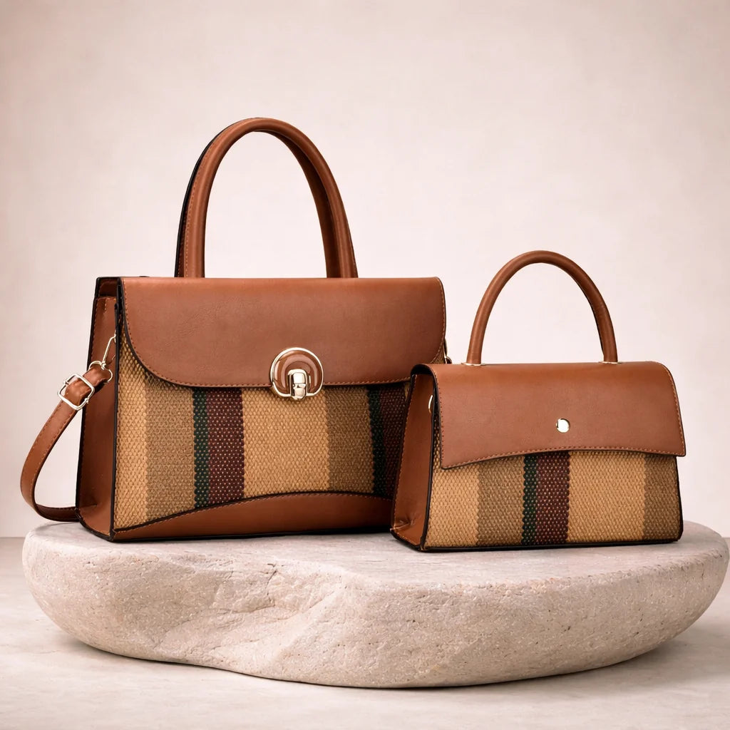 Sac Citadin Bi-Matière Rayé — vue 2 Image