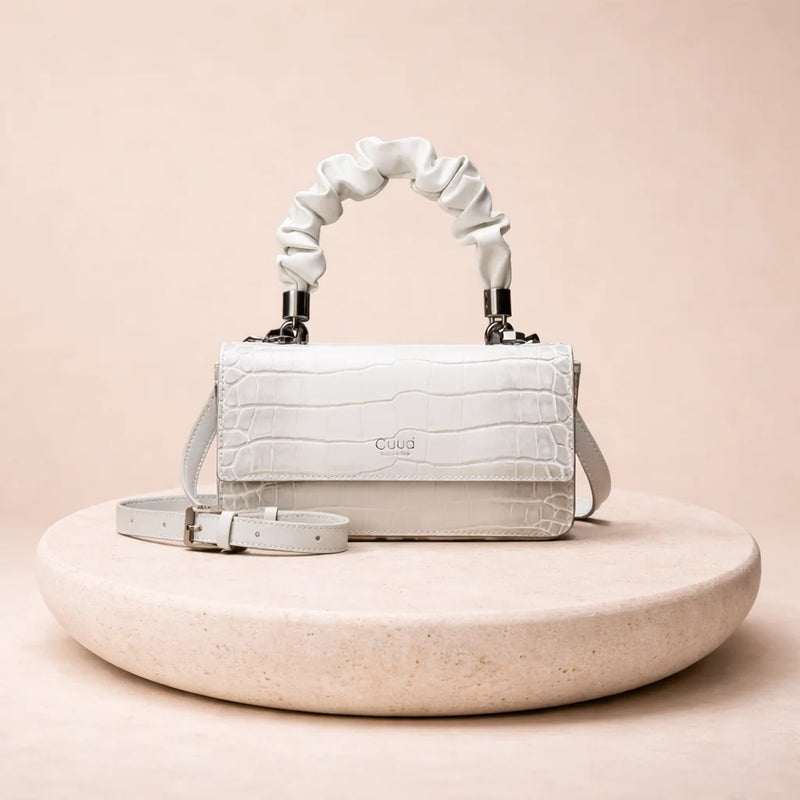 Sac Effet Croco Anse Froncée — vue 1