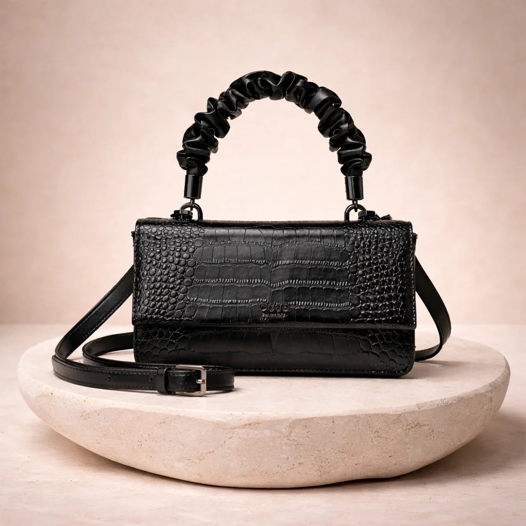 Sac Effet Croco Anse Froncée — vue 2