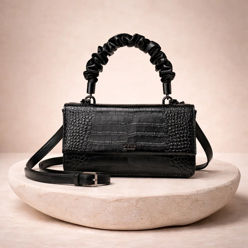 Sac Effet Croco Anse Froncée — vue 2