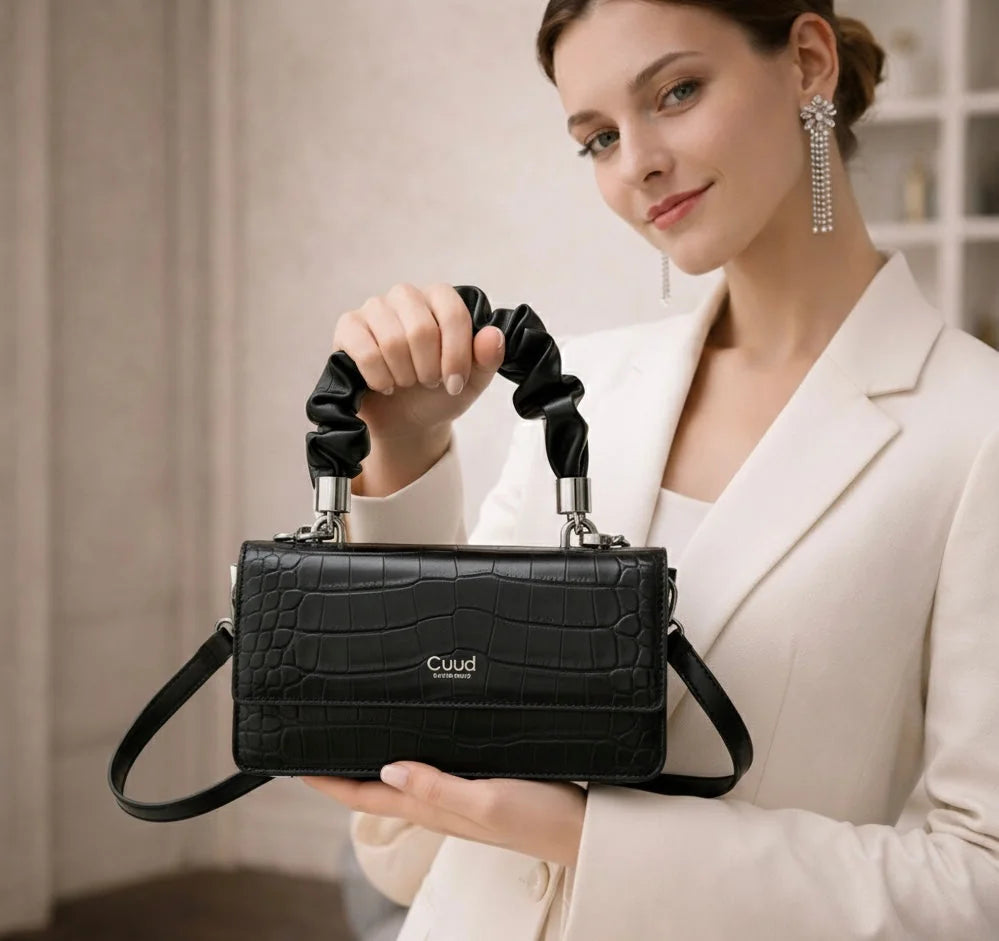 Sac Effet Croco Anse Froncée — vue 7