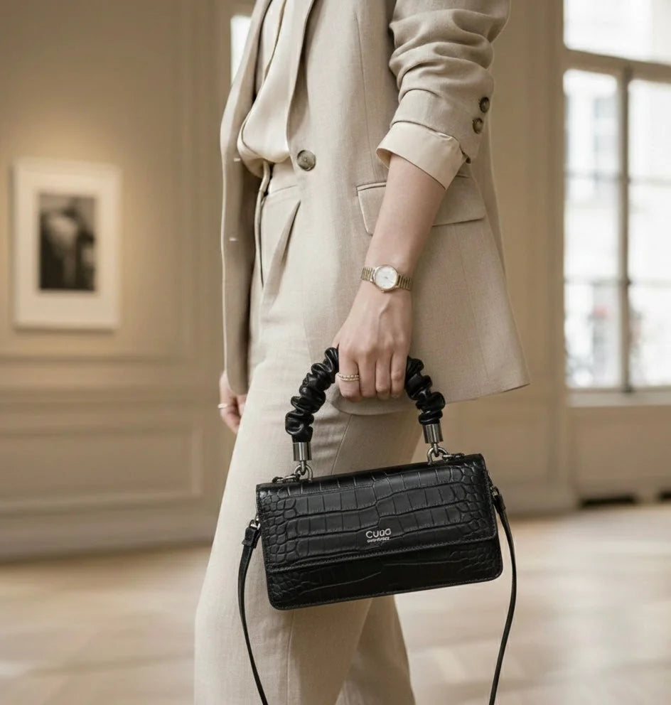 Sac Effet Croco Anse Froncée — vue 9