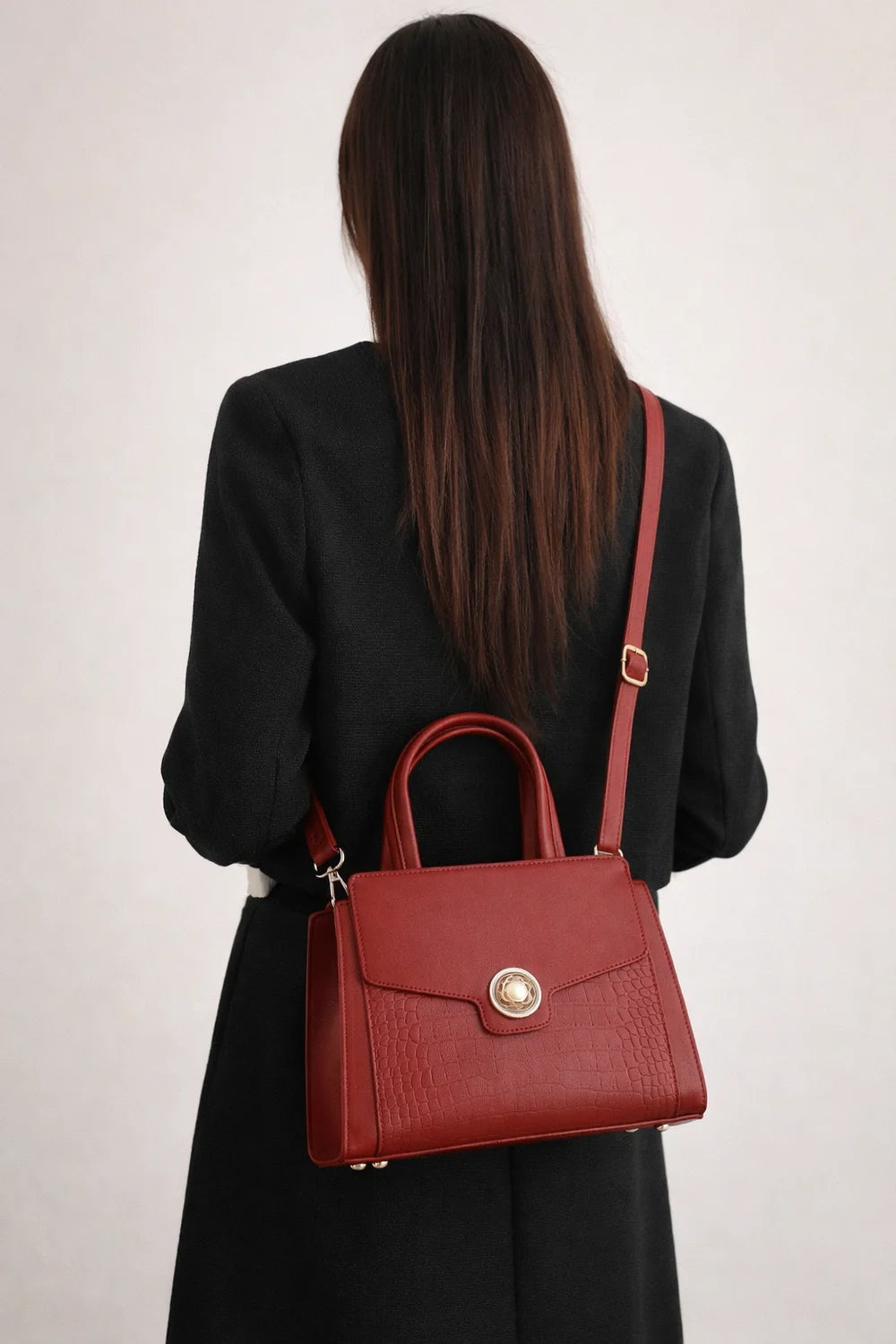 Sac Effet Croco Fermoir Bijou — vue 3