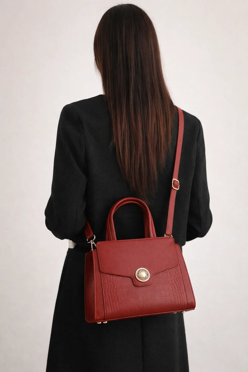 Sac Effet Croco Fermoir Bijou — vue 3