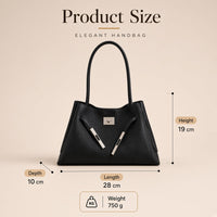 Sac porté épaule en cuir Togo — dimensions 28 × 10 × 19 cm