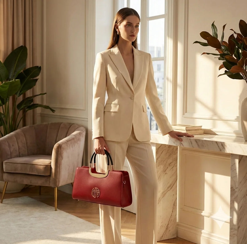 Sac à Main Bordeaux Velours — vue 2