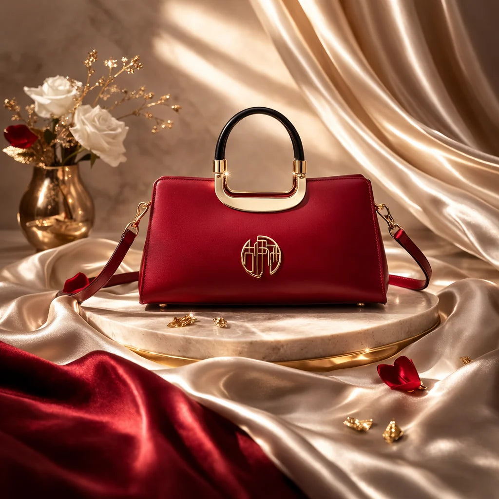 Sac à Main Bordeaux Velours — vue 7