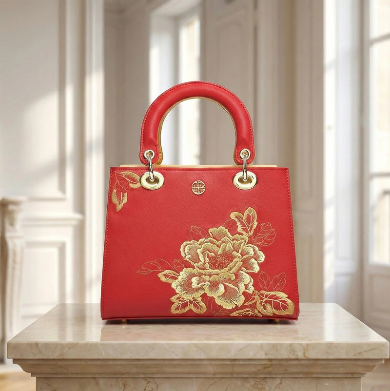 Sac à Main Brodé Motif Pivoine — vue 4