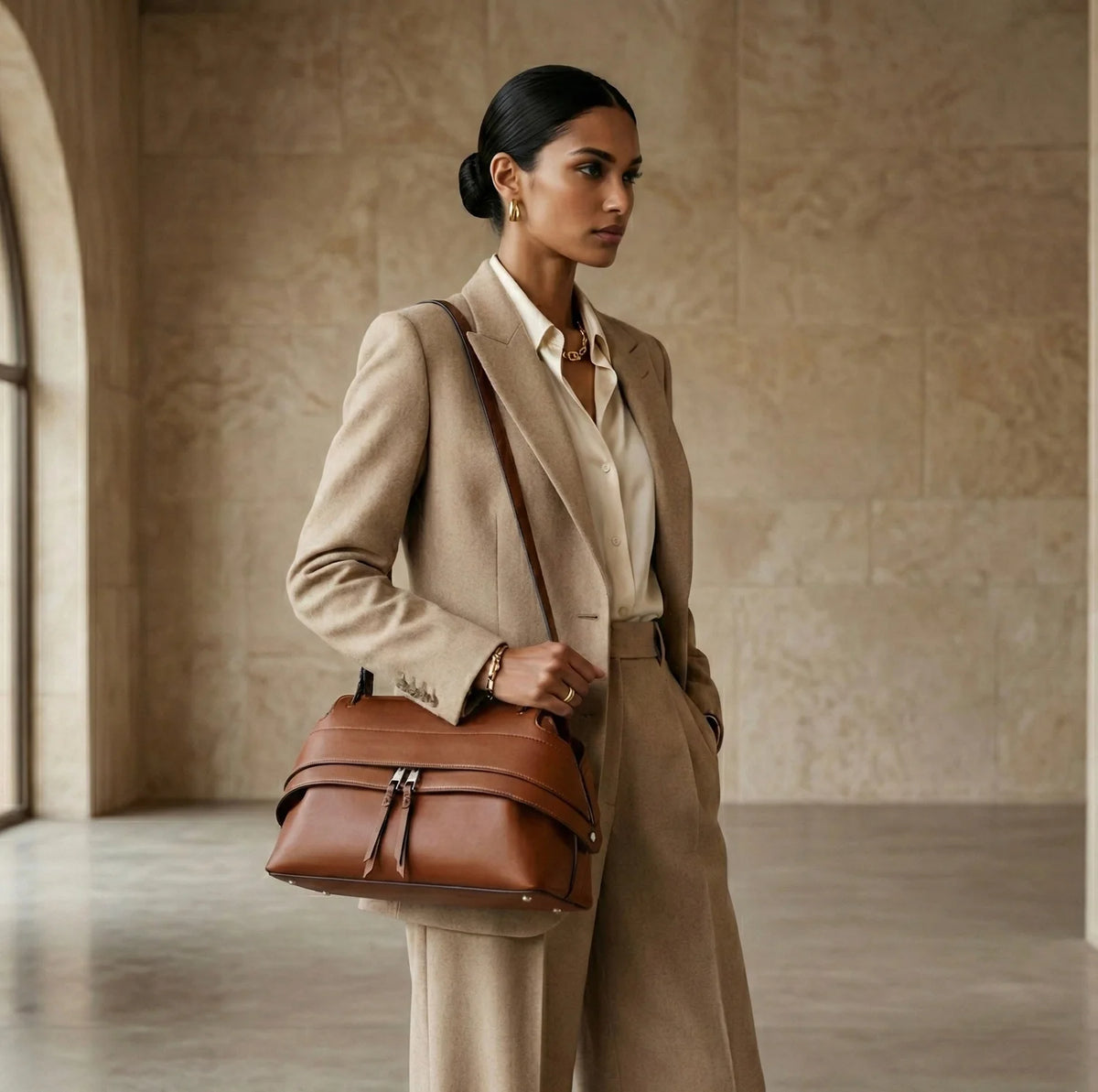 Sac à Main Cuir Souple Format Moyen — vue 3