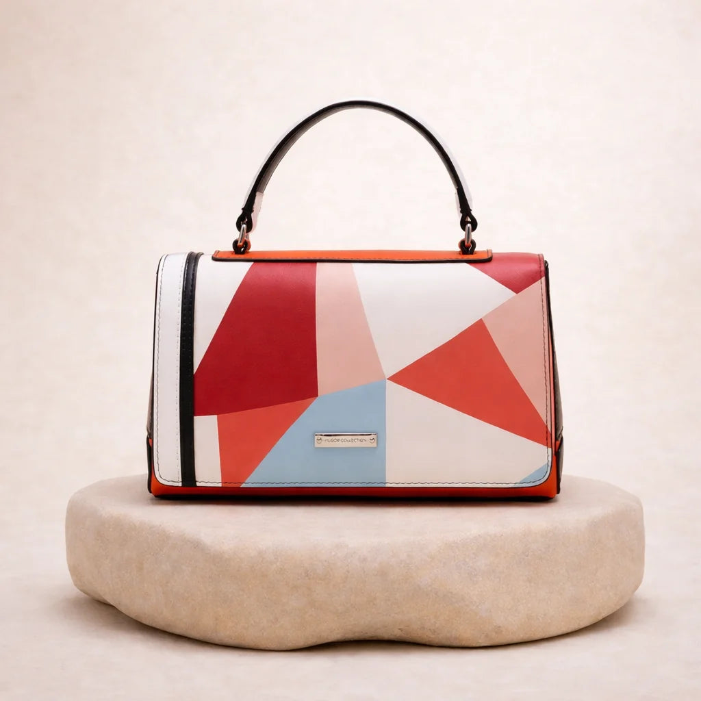 Sac à Main Marqueterie & Finitions Argentées — vue 1