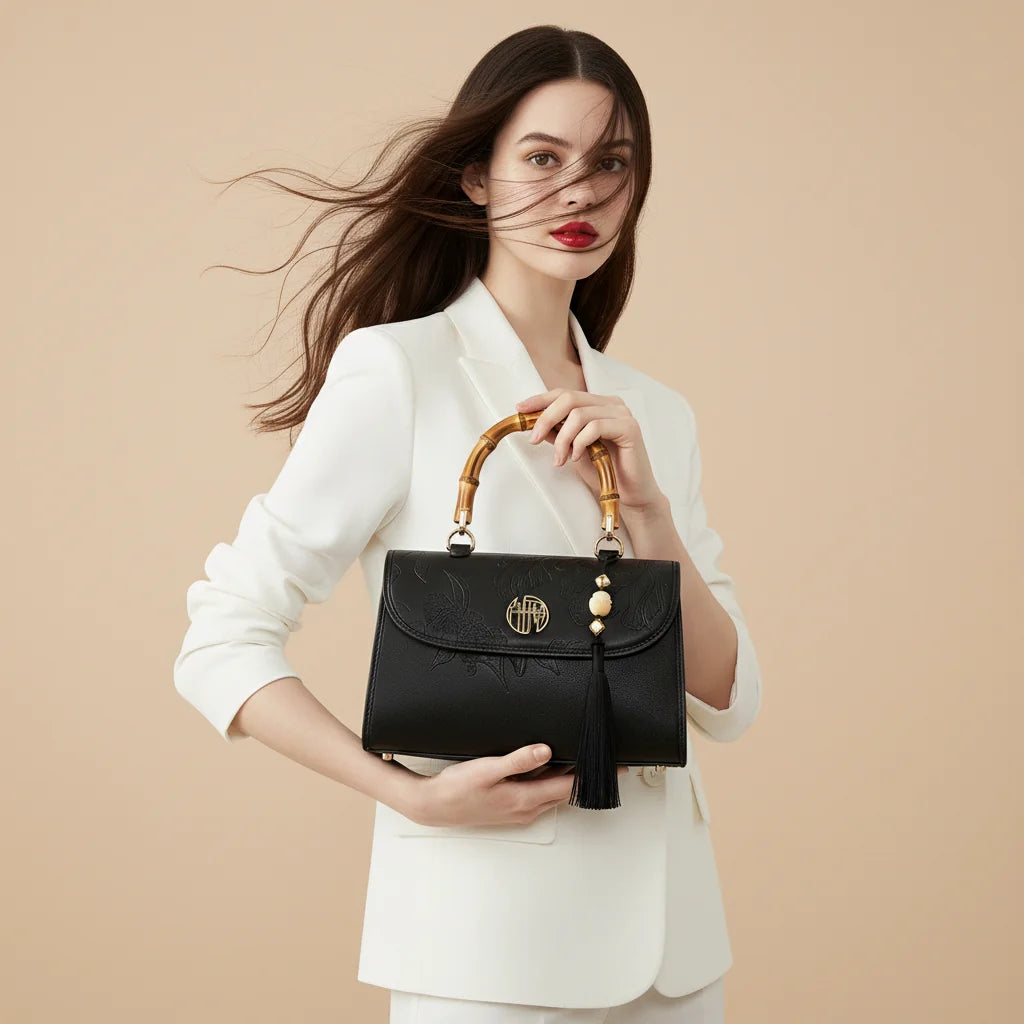 Sac à Main Noir Structuré Femme — vue 3