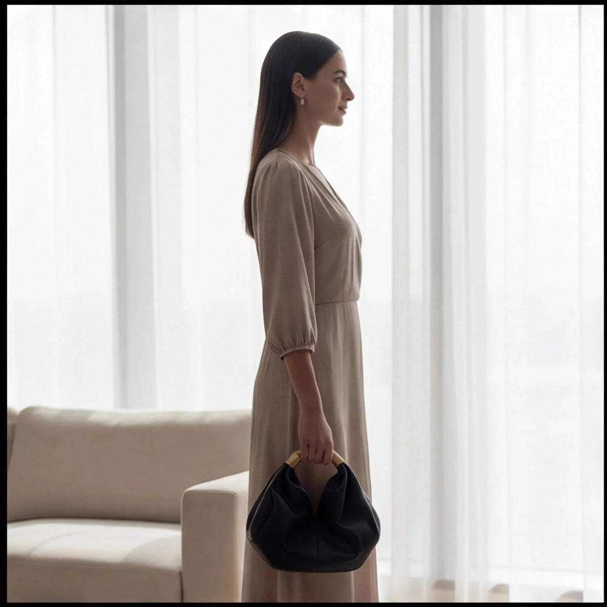 Sac Souple Poignée Dorée — vue 2