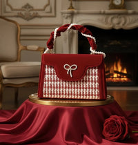 Sac Velours & Tweed Poignée Perlée — vue 7