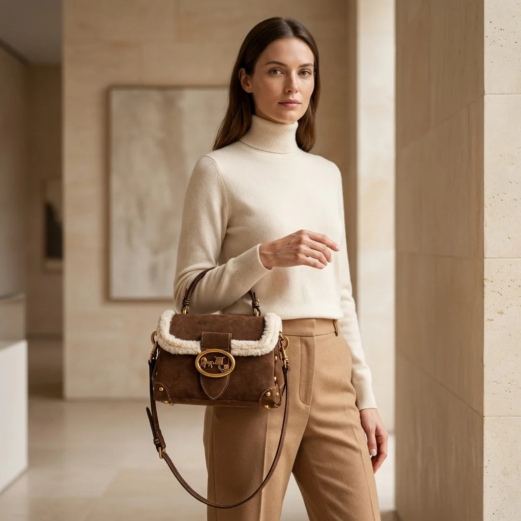 Sac Vintage Daim & Fausse Fourrure — vue 2