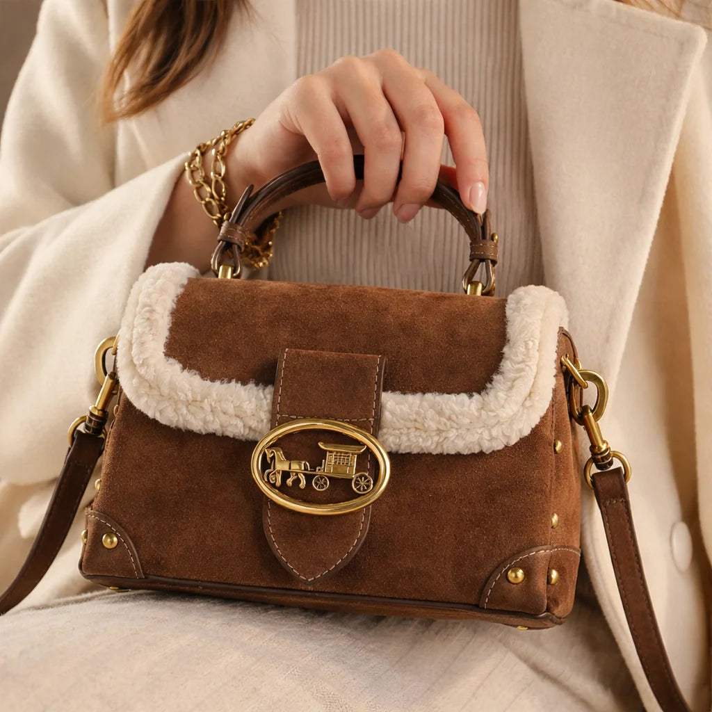 Sac Vintage Daim & Fausse Fourrure — vue 5