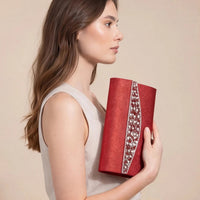 Pochette de soirée en tissu effet soie — vue 2